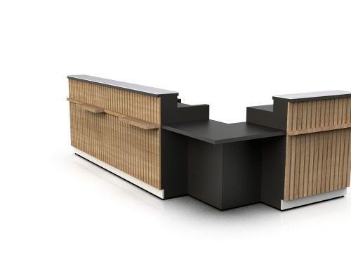 Checkout Counter with Front Shelf, Basic, L Type