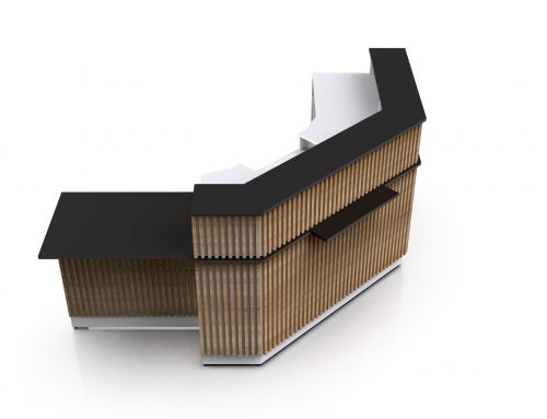 Checkout Counter with Front Shelf, Quadrant