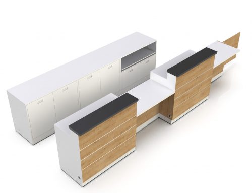 Checkout Counter with Back Cabinet