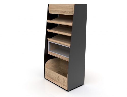 Bakery Unit with Sliding Plexiglass Shelves