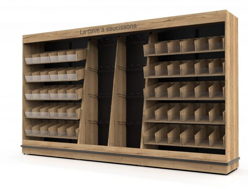 Delicatessen Unit with Seperator, Wooden Shelves